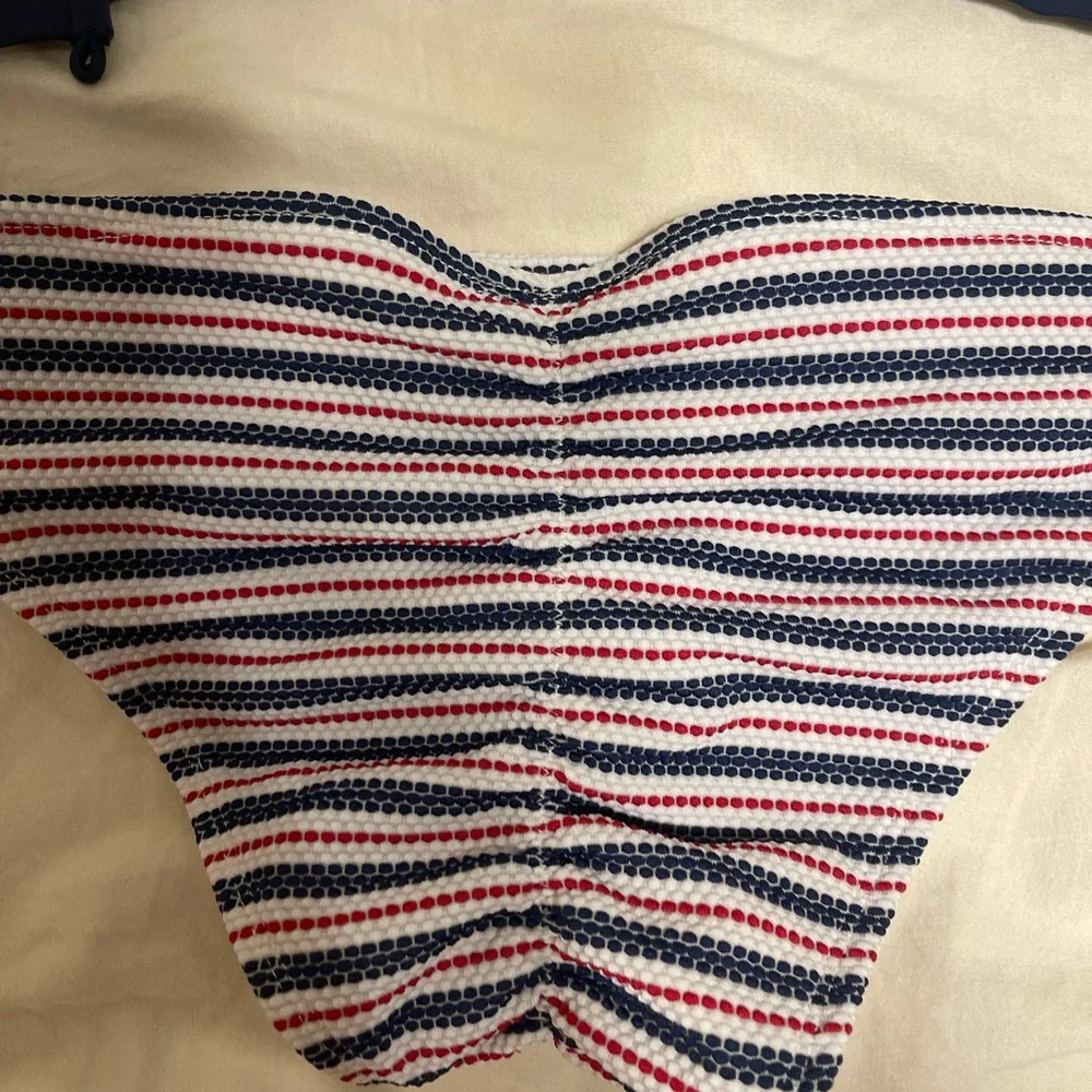 Xhilaration Navy, White & Red Striped swim suit - Picture 4 of 11